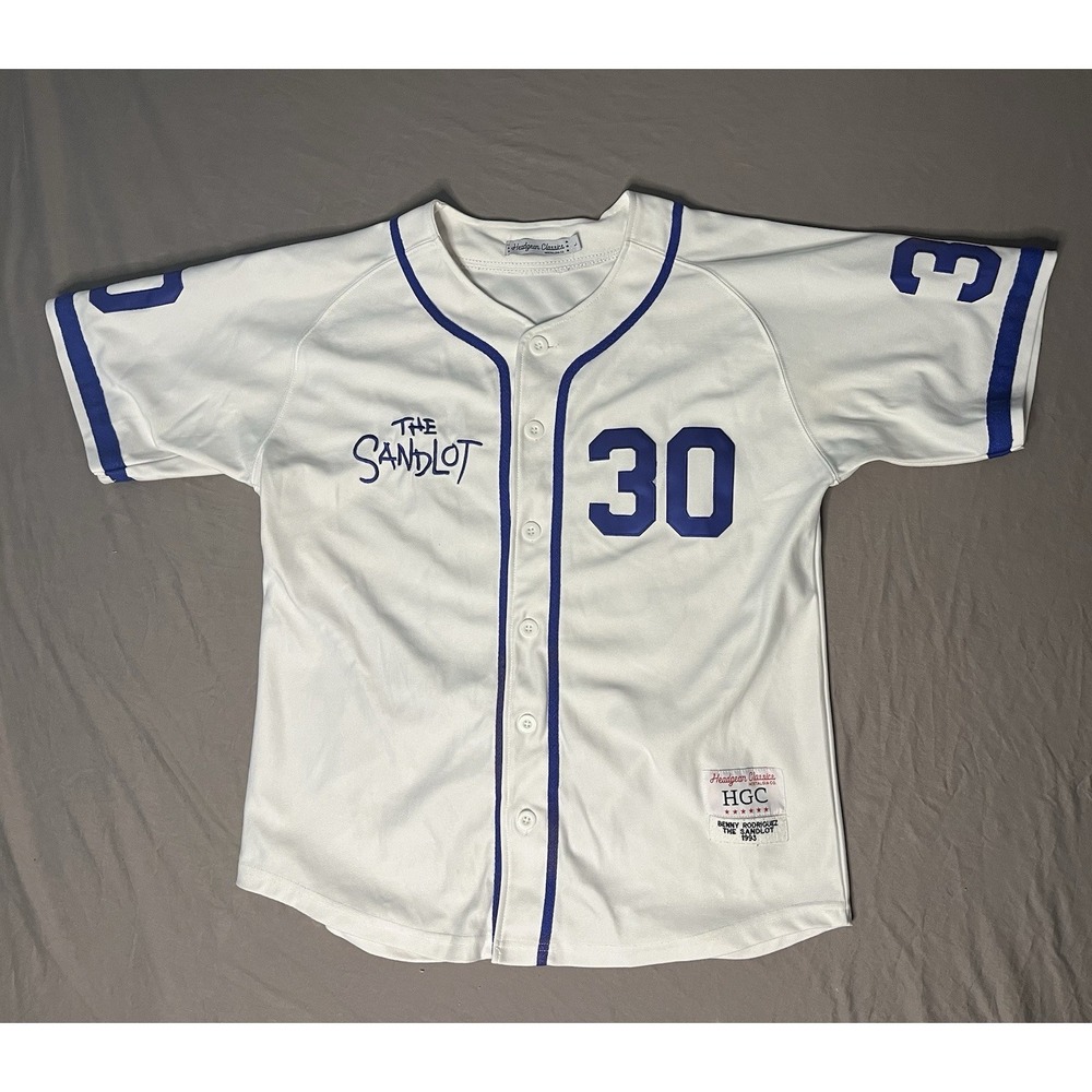 Headgear Classic Sandlot Benny Rodriguez Baseball Jersey Men's Large White #30